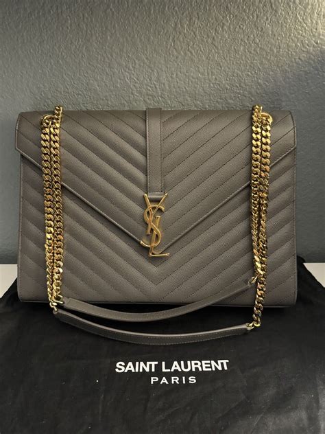 ysl large envelope bag grey|saint laurent large envelope bag.